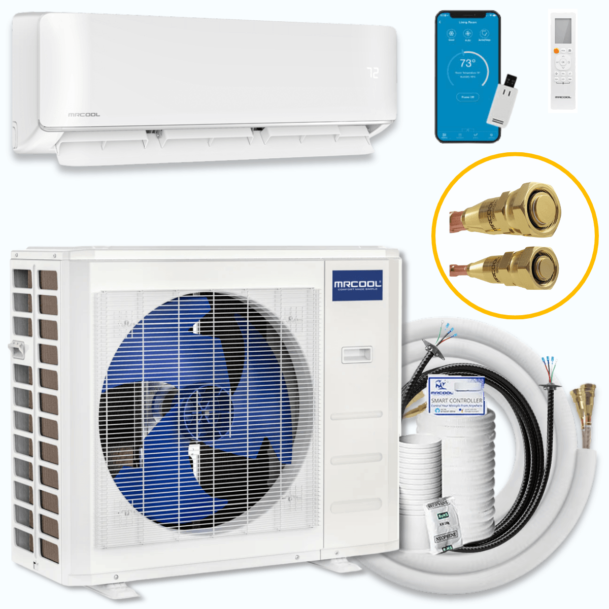 MRCOOL Mini Split System 9,000 BTU with 25ft Line Set DIY09HPWM115D25O